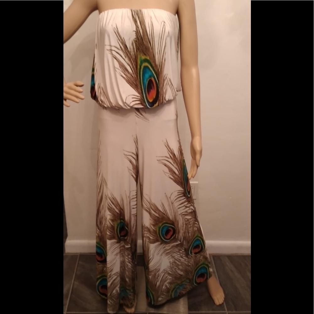 Symphony stretch peacock jumpsuit